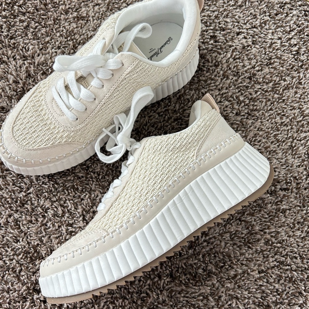 Women's Cream Sneakers - Picture 2 of 4